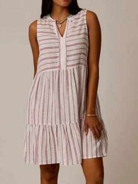 Carve Designs Nellie Linen Sleeveless Striped Dress NWT